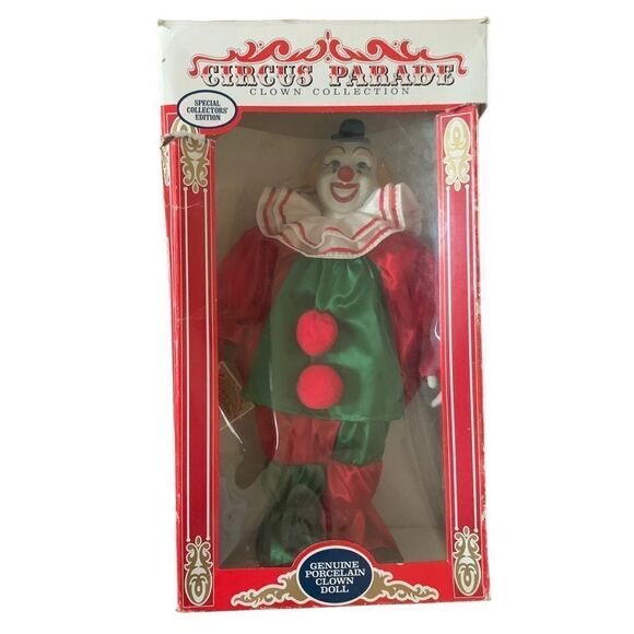 Vintage Porcelain Clown Doll - Picture 1 of 7